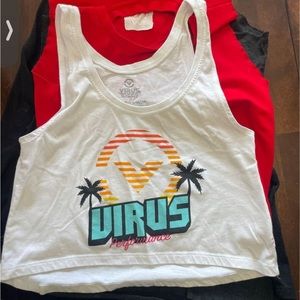 Virus crop workout top. Size small